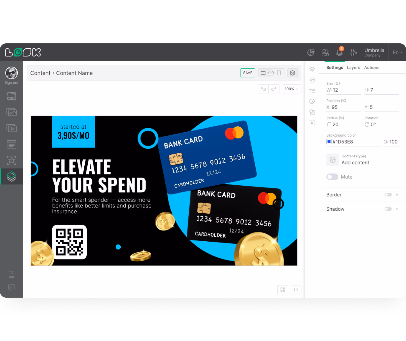 Feature Content Creator Dashboard Screenshot Banking